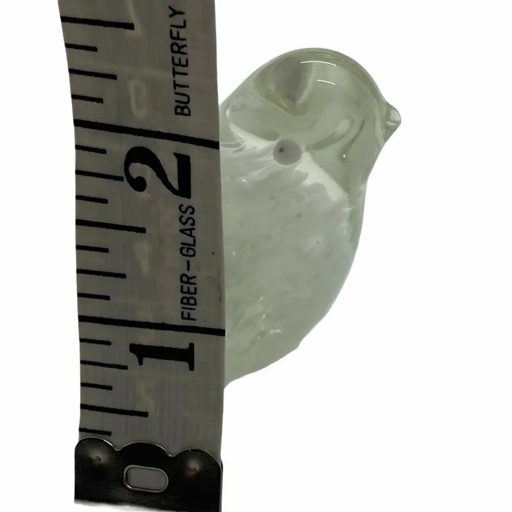 Lefton Bird Paperweight Figurine Vintage Clear Lightweight Glass Decorative